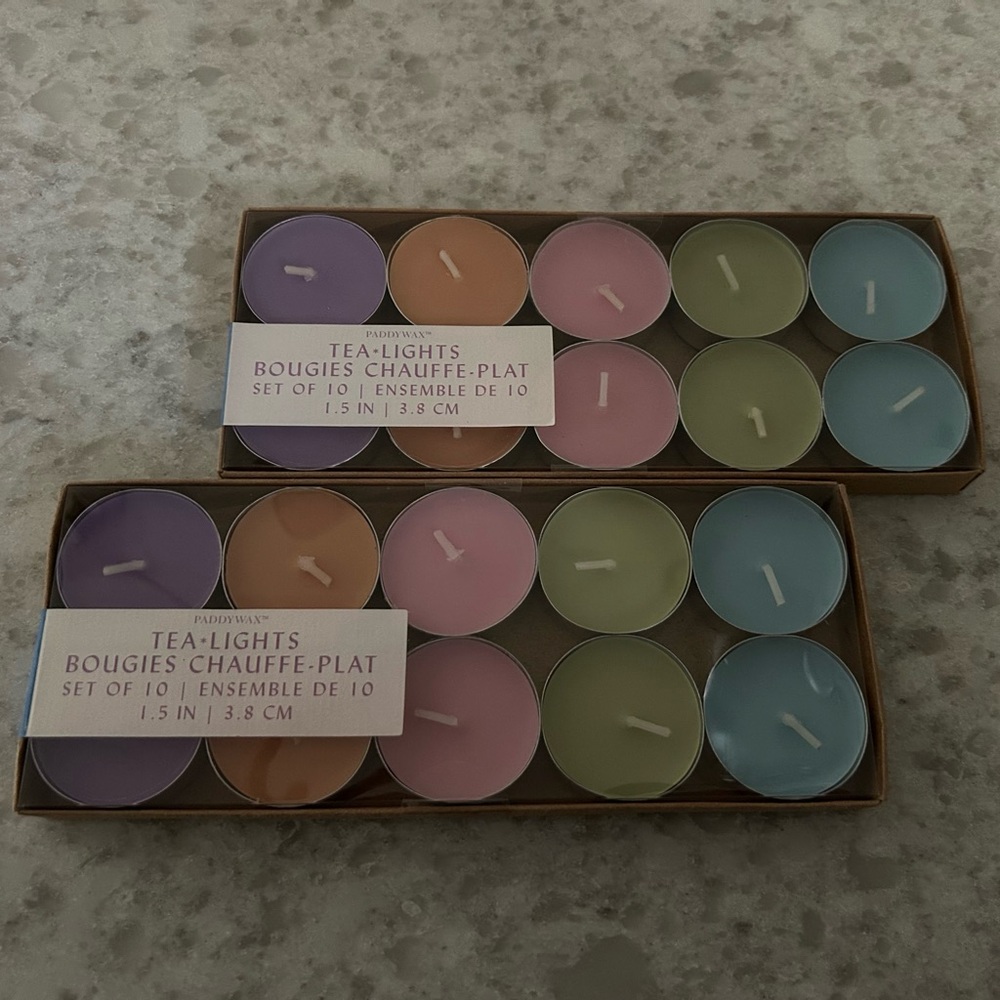 “New”Paddywax Pastel Tea Light Candle Sets- 20 Assorted Colors